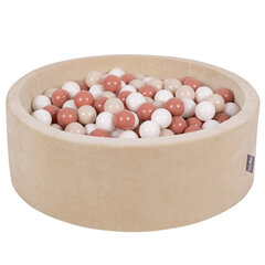 Bumbu baseins KiddyMoon Velvet Beige, 300 bumbiņas cena un informācija | Rotaļlietas zīdaiņiem | 220.lv