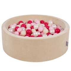 Bumbu baseins KiddyMoon Velvet Beige, 200 bumbiņas cena un informācija | Rotaļlietas zīdaiņiem | 220.lv