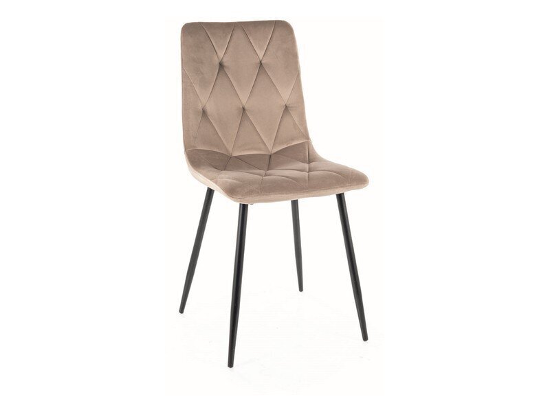 4-u ēdamistabas krēslu komplekts Signal Tom Velvet, smilškrāsas/melns cena un informācija | Virtuves un ēdamistabas krēsli | 220.lv
