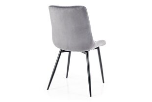 Набор из 4 обеденных стульев Signal Lou Velvet, серый/черный цвет цена и информация | Стулья для кухни и столовой | 220.lv