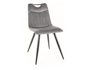 Комплект из 4-х обеденных стульев Signal Orfe Velvet, серый/черный цвет цена и информация | Стулья для кухни и столовой | 220.lv