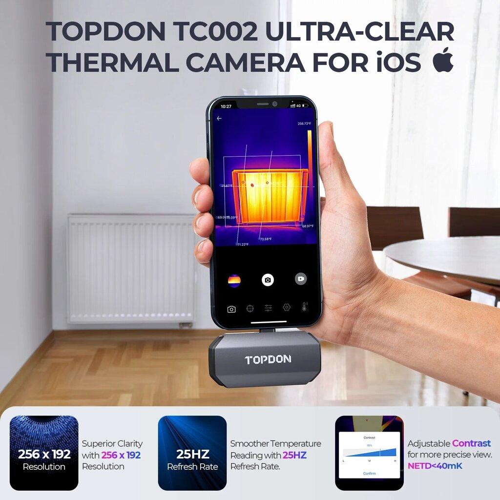 Termiskā kamera Topdon TC002 (iOS) cena un informācija | Termokameras | 220.lv