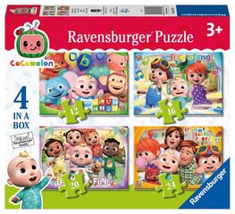 Puzle Ravensburger Cocomelon, 4 gab., 12/16/20/24p, 3113 cena un informācija | Puzles, 3D puzles | 220.lv