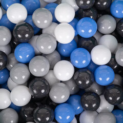 KiddyMoon apaļais bumbiņu baseins Velvet bumbiņu baseins 90X30cm/200 bumbiņas, putuplasta samta bumbiņas baseina bērnu rotaļu bumbiņas, ražotas ES, melleņu zilā krāsā: pelēka/balta/zila/melna/melna melna cena un informācija | Rotaļlietas zīdaiņiem | 220.lv