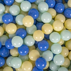 KiddyMoon apaļais bumbiņu baseins Velvet bumbiņu baseins 90X30cm/300 bumbiņas, putuplasta samta bumbiņas baseina bērnu rotaļu bumbiņas, ražotas ES, melleņu zilā krāsā: pasteļdzeltena/zila/mētelis cena un informācija | Rotaļlietas zīdaiņiem | 220.lv