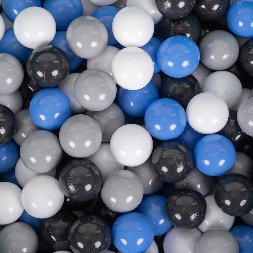 KiddyMoon apaļais bumbiņu baseins Velvet bumbiņu baseins 90X30cm/300 bumbiņas, putuplasta samta bumbiņas baseina bērnu rotaļu bumbiņas, ražotas ES, melleņu zilā krāsā: pelēka/balta/zilā/melna/melnā krāsā cena un informācija | Rotaļlietas zīdaiņiem | 220.lv