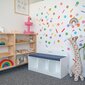 KiddyMoon Soliņš ar sēdekli bērniem Daudzfunkcionālas bērnu mēbeles sēdēšanai, rotaļlietu glabāšanai, pelēks/tumši zils, bērniem цена и информация | Bērnu krēsliņi un bērnu galdiņi | 220.lv