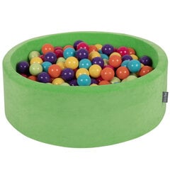 Мягкий круглый бассейн для мячей KiddyMoon, 90х30 см/200 шаров ∅ 7 см / 2.75In, зеленые: темная бирюза/пастельные/серо-зеленые цена и информация | Игрушки для малышей | 220.lv
