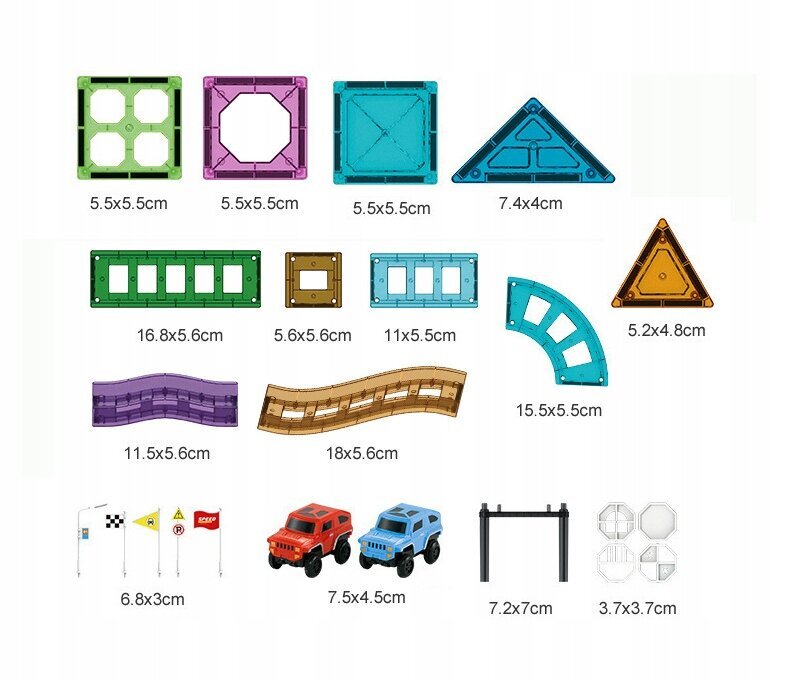 Magnētiskie ķieģeļi, izglītojoši, paneļi, dzelzceļš, automašīnas cena un informācija | Konstruktori | 220.lv