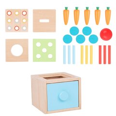 Деревянный кубик - обучающий ящик 4в1 цена и информация | Развивающие игрушки | 220.lv