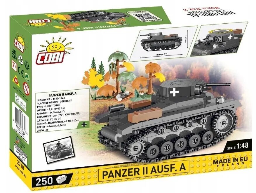 Konstruktors Cobi Panzer II Ausf. A, 250 gab. cena un informācija | Konstruktori | 220.lv