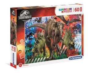 Clementoni: 60el головоломка. Maxi Super Color Jurassic World цена и информация | Пазлы | 220.lv