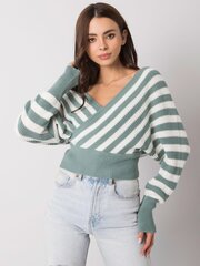 зеленый длинный свободный свитер с v-образным вырезом rue paris цена и информация | Женские кофты | 220.lv