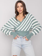зеленый длинный свободный свитер с v-образным вырезом rue paris цена и информация | Женские кофты | 220.lv