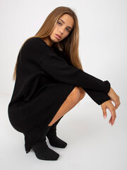черный свитер оверсайз с вырезом-лодочкой och bella цена и информация | Женские кофты | 220.lv