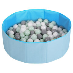 Selonis Saliekama bumbiņu vanna ar 100 bumbiņām bērniem rotaļām, zilā krāsā cena un informācija | Rotaļlietas zīdaiņiem | 220.lv