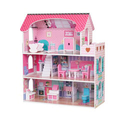 Leļļu māja ar mēbelēm, 70 cm, Villa Bianca cena un informācija | Rotaļlietas meitenēm | 220.lv