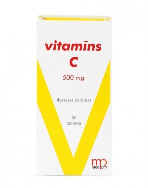 Uztura bagātinātājs MP Vitamin C, 500mg, 60tab цена и информация | Vitamīni, preparāti, uztura bagātinātāji labsajūtai | 220.lv