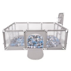 Детский большой манеж с 900 мячами Selonis Playground, серый: серый/белый/прозрачный/синий цена и информация | Игрушки для малышей | 220.lv