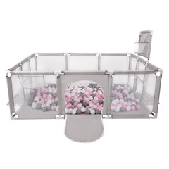 Детский большой манеж с 400 мячами Selonis Playground, серый: белый/серый/розовый цена и информация | Игрушки для малышей | 220.lv
