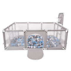 Детский большой манеж с 100 мячами Selonis Playground, серый: серый/белый/прозрачный/синий цена и информация | Игрушки для малышей | 220.lv