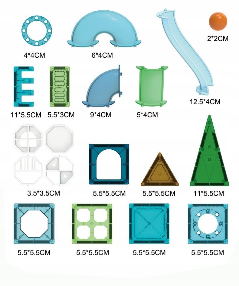 Magnētiskie bloku komplekts, 100 elementi cena un informācija | Konstruktori | 220.lv