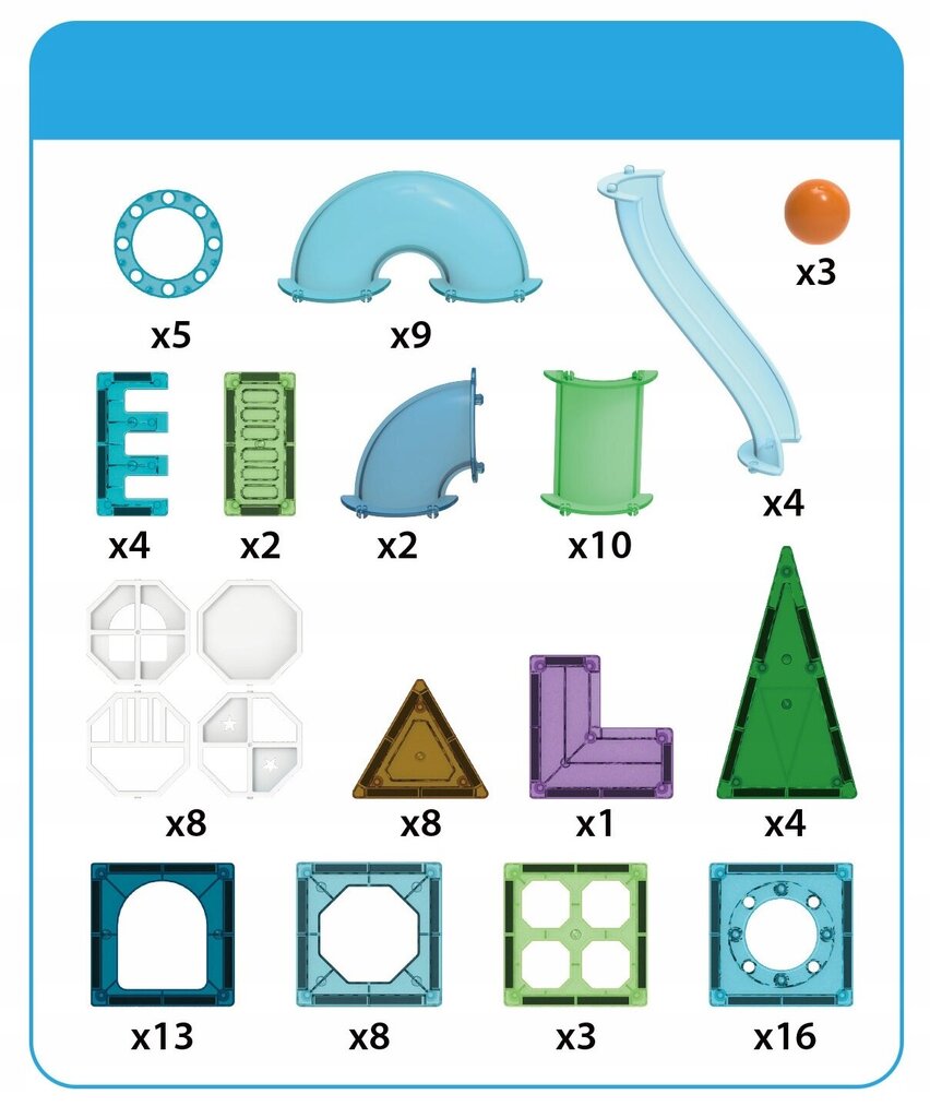Magnētiskie bloku komplekts, 100 elementi cena un informācija | Konstruktori | 220.lv