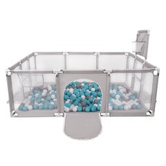 Детский большой манеж с 400 мячами Selonis Playground, серый: серый/белый/бирюзовый цена и информация | Игрушки для малышей | 220.lv