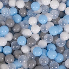 Круглый бассейн с разноцветными мячами KiddyMoon Ball Pool 90х30 см/300 шт. Ø 7 см, светло-серый: серый/белый/прозрачный/голубой цена и информация | Игрушки для малышей | 220.lv