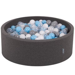 Круглый бассейн с разноцветными мячами KiddyMoon Ball Pool 90х30 см/200 шт. Ø 7 см, темно-серый цена и информация | Игрушки для малышей | 220.lv