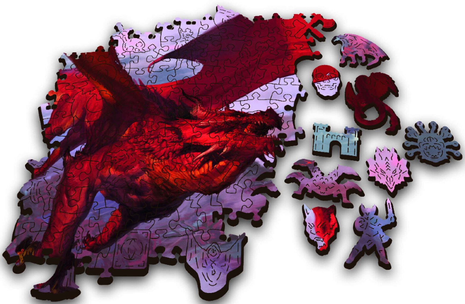 Koka puzle Trefl Sarkanais pūķis, 500 d. cena un informācija | Puzles, 3D puzles | 220.lv