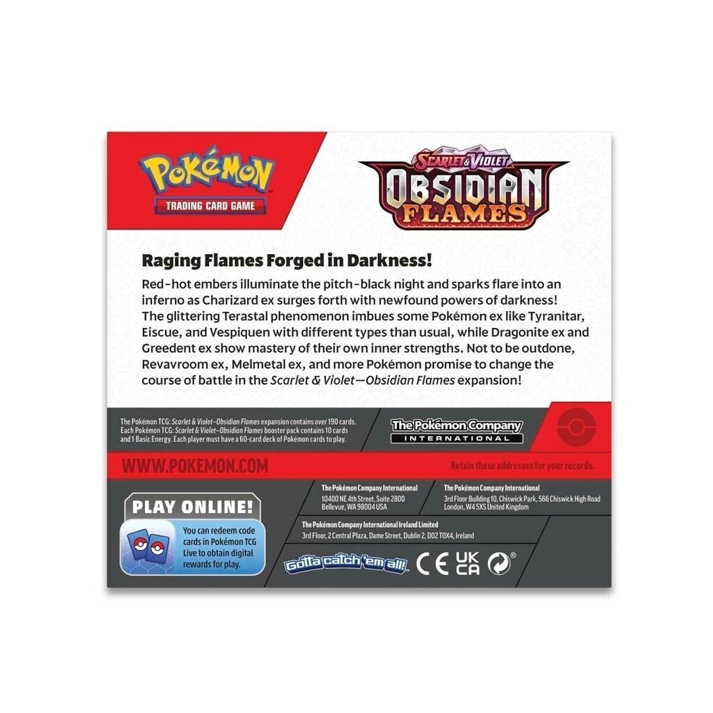 Pokemonu kārtis, Obsidian Flames cena un informācija | Galda spēles | 220.lv