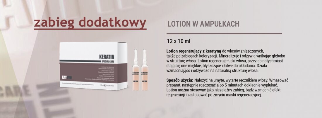 Serums ar keratīnu bojātiem matiem KayPro, 100 ml cena un informācija | Kosmētika matu stiprināšanai | 220.lv