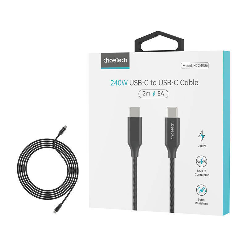 Choetech, USB-C, 2 m cena un informācija | Kabeļi un vadi | 220.lv