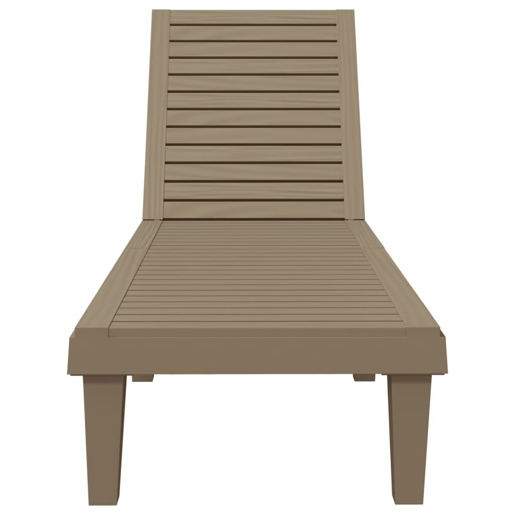 vidaXL sauļošanās krēsli, 2 gab., gaiši brūni, 155x58x83 cm cena un informācija | Sauļošanās krēsli | 220.lv