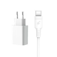 DCO U18 18W USB Ligzdas Ātrs Adaptīvs Lādētājs + USB-C 1m Vads Samsung Xiaomi Huawei Oppo Balts (OEM) cena un informācija | Lādētāji un adapteri | 220.lv