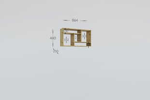 Sienas plaukts Garant, 86.4x25x48 cm, brūns cena un informācija | Plaukti | 220.lv