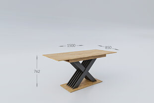 Galds Garant Cross, 150x85x76.2 cm, brūns/melns cena un informācija | Virtuves galdi, ēdamgaldi | 220.lv