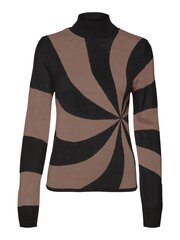 Vero Moda sieviešu džemperis 10293751*01, melns/brūns 5715433286888 cena un informācija | Sieviešu džemperi | 220.lv