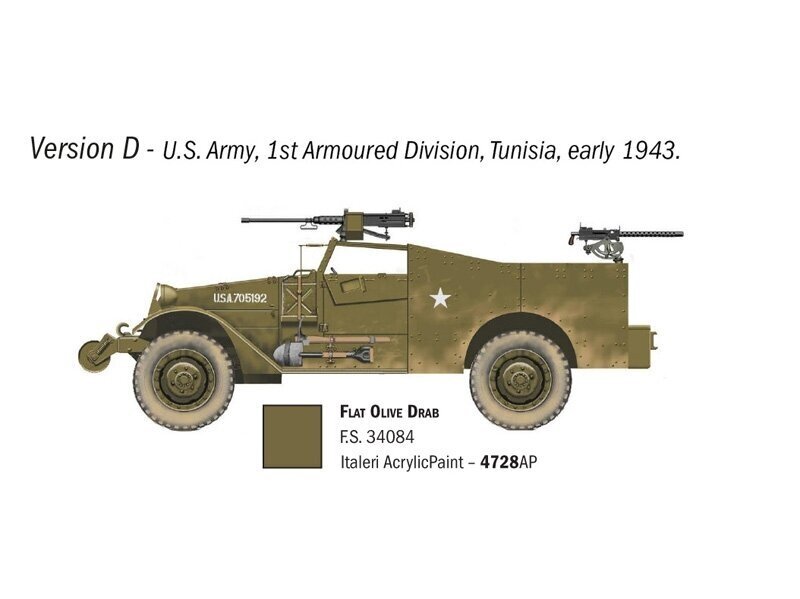 Italeri - M3A1 Scout Car, 1/72, 7063 cena un informācija | Konstruktori | 220.lv