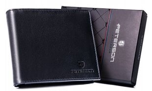 Мужской кожаный кошелек Peterson, черный цена и информация | Мужские кошельки | 220.lv