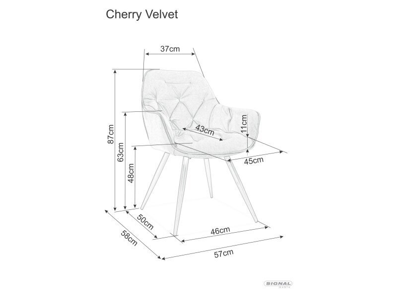 2-u ēdamistabas krēslu komplekts Signal Cherry Monolith, dzeltens/melns цена и информация | Virtuves un ēdamistabas krēsli | 220.lv