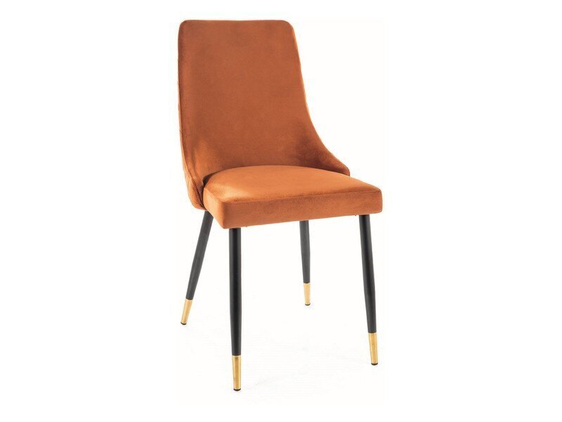 2-u ēdamistabas krēslu komplekts Signal Piano Velvet, oranžs/melns cena un informācija | Virtuves un ēdamistabas krēsli | 220.lv