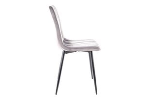 Набор из 4-х обеденных стульев Signal Alan Velvet, серый/черный цвет цена и информация | Стулья для кухни и столовой | 220.lv