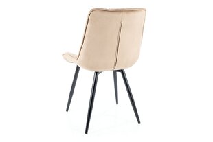 4-u ēdamistabas krēslu komplekts Signal Cherry II Velvet, smilškrāsas/melns cena un informācija | Virtuves un ēdamistabas krēsli | 220.lv