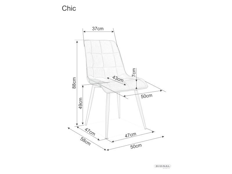 4-u ēdamistabas krēslu komplekts Signal Chic D Velvet, zils/brūns cena un informācija | Virtuves un ēdamistabas krēsli | 220.lv