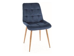 Комплект из 4-х обеденных стульев Signal Chic D Velvet, синий/коричневый цвет цена и информация | Стулья для кухни и столовой | 220.lv