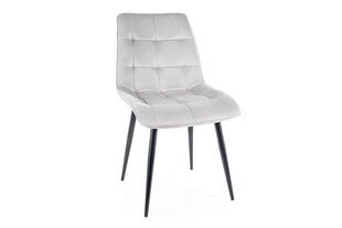 Набор из 4-х обеденных стульев Signal Chic Velvet, серый/черный цвет цена и информация | Стулья для кухни и столовой | 220.lv