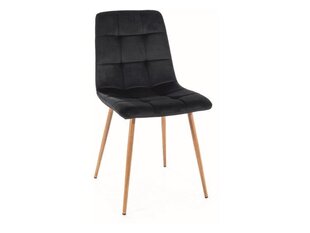 Набор из 4 обеденных стульев Signal Mila D Velvet, черный/коричневый цвет цена и информация | Стулья для кухни и столовой | 220.lv