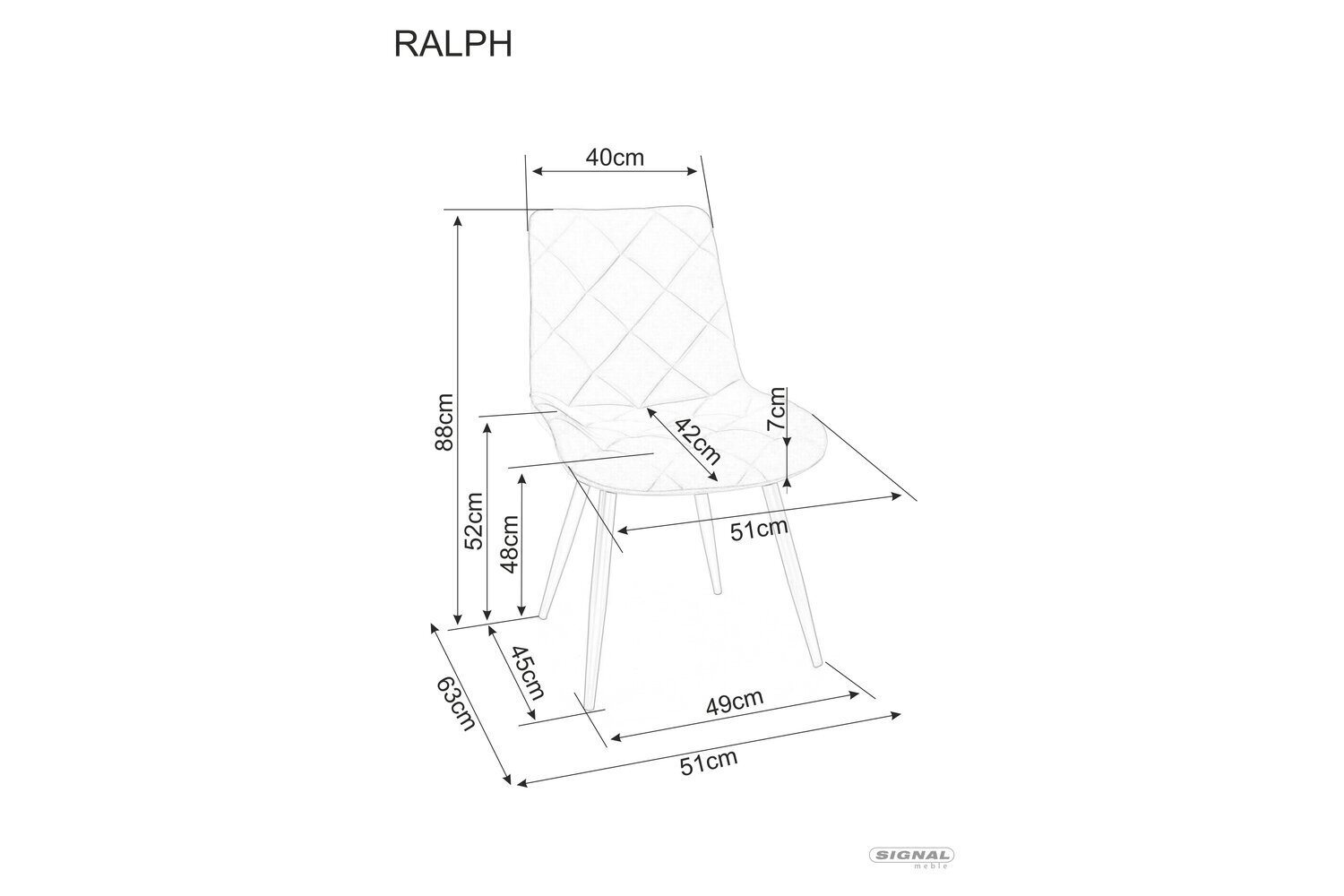 4-u ēdamistabas krēslu komplekts Signal Ralph Velvet, melns цена и информация | Virtuves un ēdamistabas krēsli | 220.lv